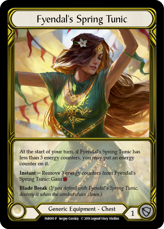 Fyendal's Spring Tunic [FAB001-P] (Promo)  1st Edition Cold Foil - Golden | Boutique FDB TCG