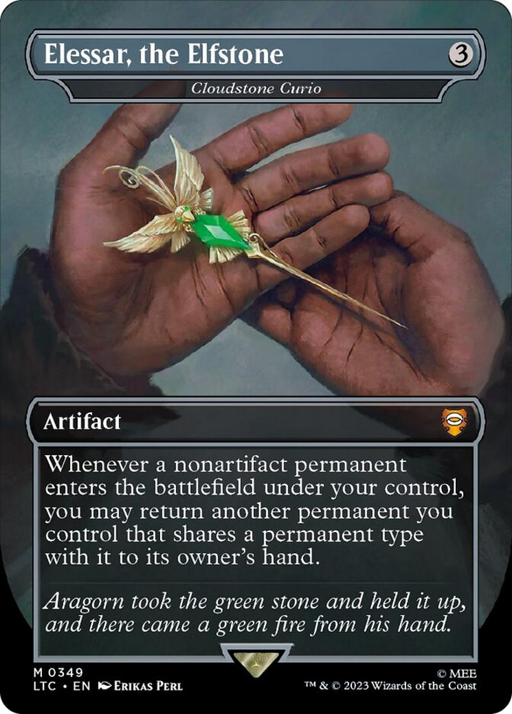Elessar, the Elfstone - Cloudstone Curio (Borderless) (Surge Foil) [The Lord of the Rings: Tales of Middle-Earth Commander] | Boutique FDB TCG