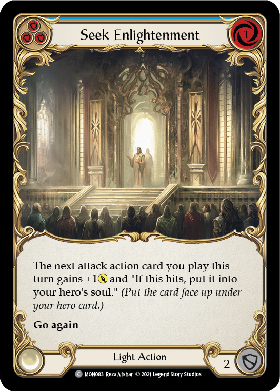 Seek Enlightenment (Blue) [MON083-RF] (Monarch)  1st Edition Rainbow Foil | Boutique FDB TCG