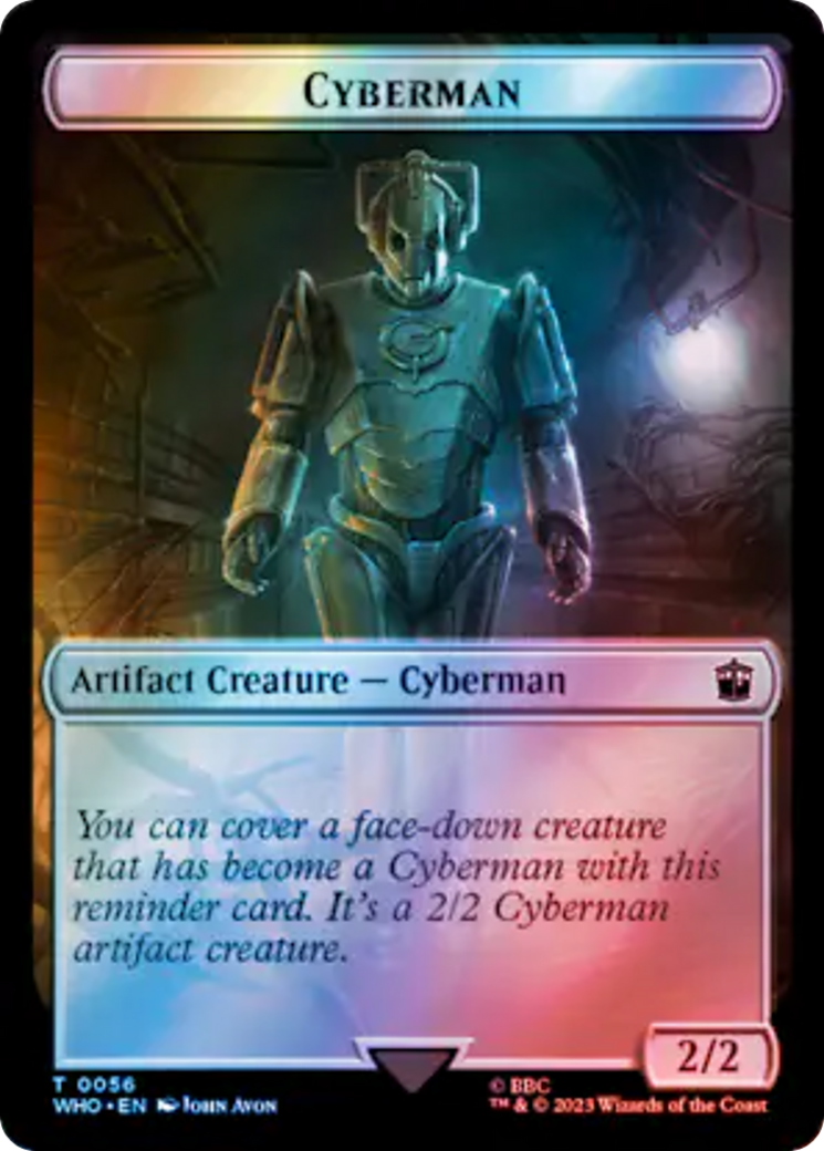 Alien Rhino // Cyberman Double-Sided Token (Surge Foil) [Doctor Who Tokens] | Boutique FDB TCG