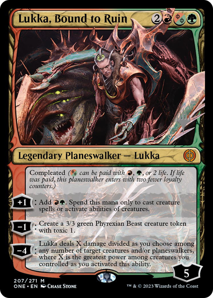 Lukka, Bound to Ruin (Promo Pack) [Phyrexia: All Will Be One Promos] | Boutique FDB TCG