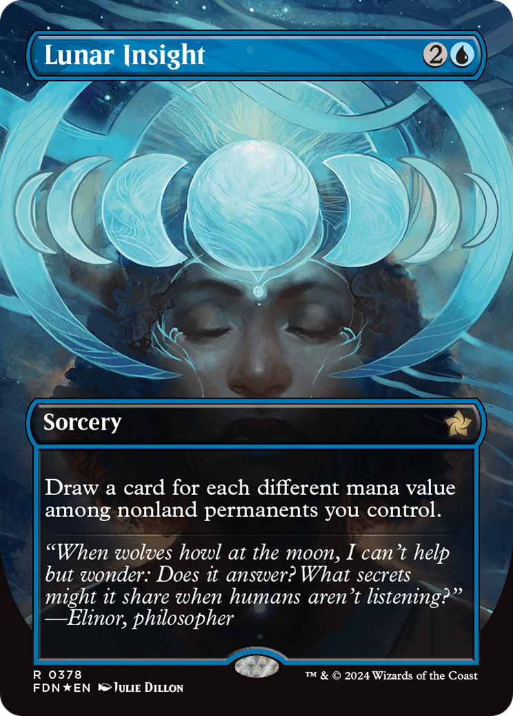 Lunar Insight (Borderless) (Mana Foil) [Foundations] | Boutique FDB TCG