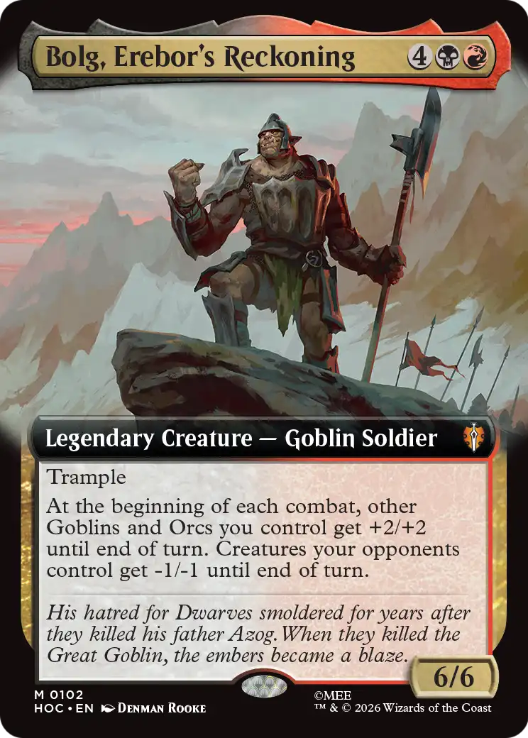 Bolg, Erebor's Reckoning (Extended Art) [The Hobbit: Eternal-Legal] | Boutique FDB TCG