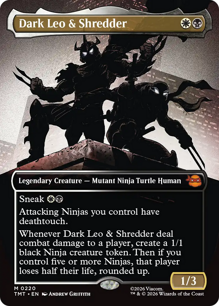 Dark Leo & Shredder (Borderless) [Teenage Mutant Ninja Turtles] | Boutique FDB TCG