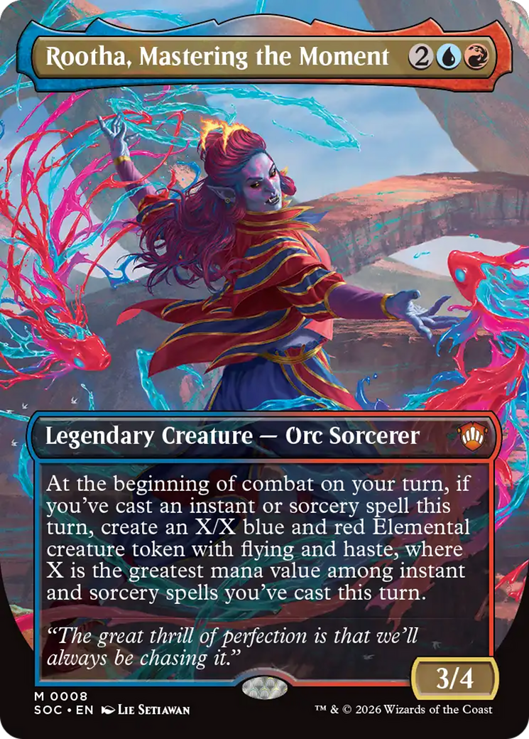 Rootha, Mastering the Moment (Borderless) [Secrets of Strixhaven Commander] | Boutique FDB TCG