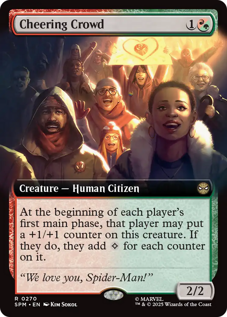 Cheering Crowd (Extended Art) [Marvel's Spider-Man] | Boutique FDB TCG