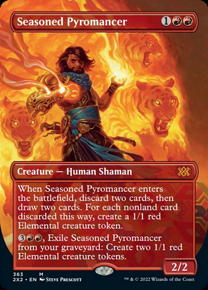 Seasoned Pyromancer (Borderless Alternate Art) [Double Masters 2022] | Boutique FDB TCG