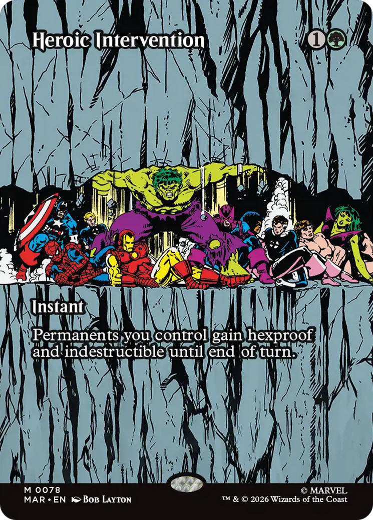 Heroic Intervention (0078) (Borderless) [Marvel Universe: Eternal-Legal] | Boutique FDB TCG