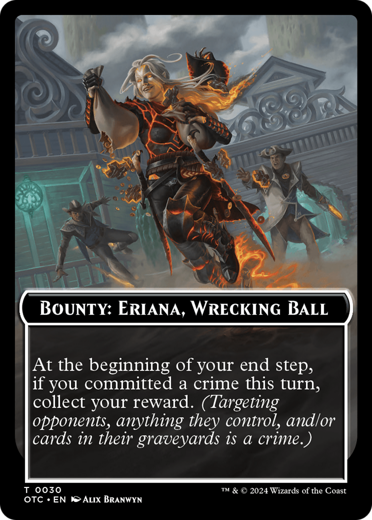 Bounty: Eriana, Wrecking Ball // Bounty Rules Double-Sided Token [Outlaws of Thunder Junction Commander Tokens] | Boutique FDB TCG