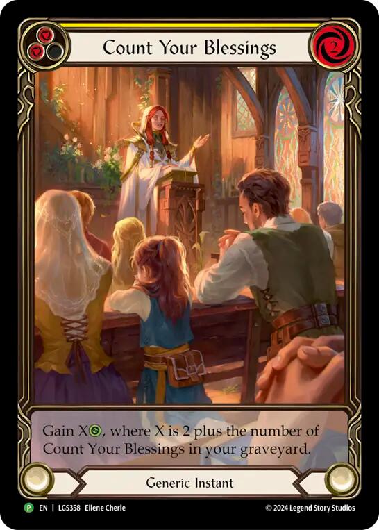 Count Your Blessings (Yellow) (Rainbow Foil) [LGS358] (Promo)  Rainbow Foil | Boutique FDB TCG
