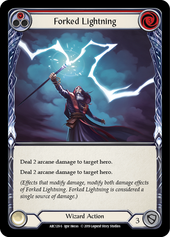 Forked Lightning [ARC120-S] (Arcane Rising)  1st Edition Normal | Boutique FDB TCG