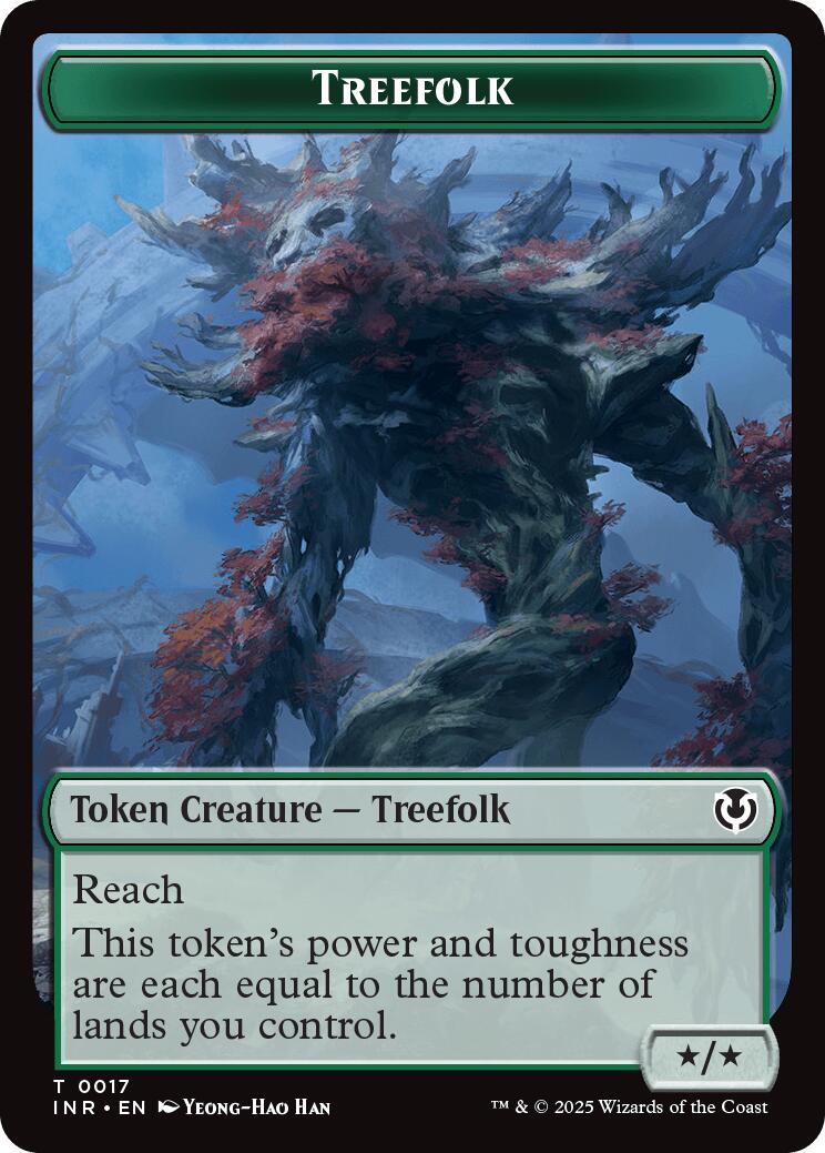 Treefolk // Emblem - Wrenn and Seven Double-Sided Token [Innistrad Remastered Tokens] | Boutique FDB TCG