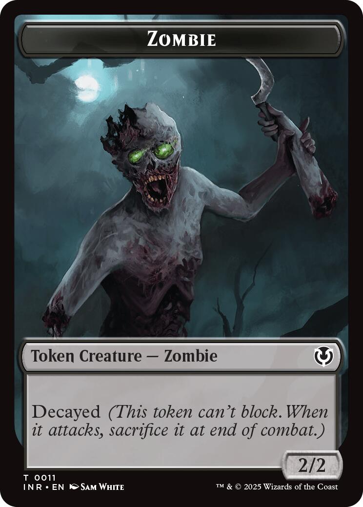 Zombie (0011) // Zombie (0012) Double-Sided Token [Innistrad Remastered Tokens] | Boutique FDB TCG