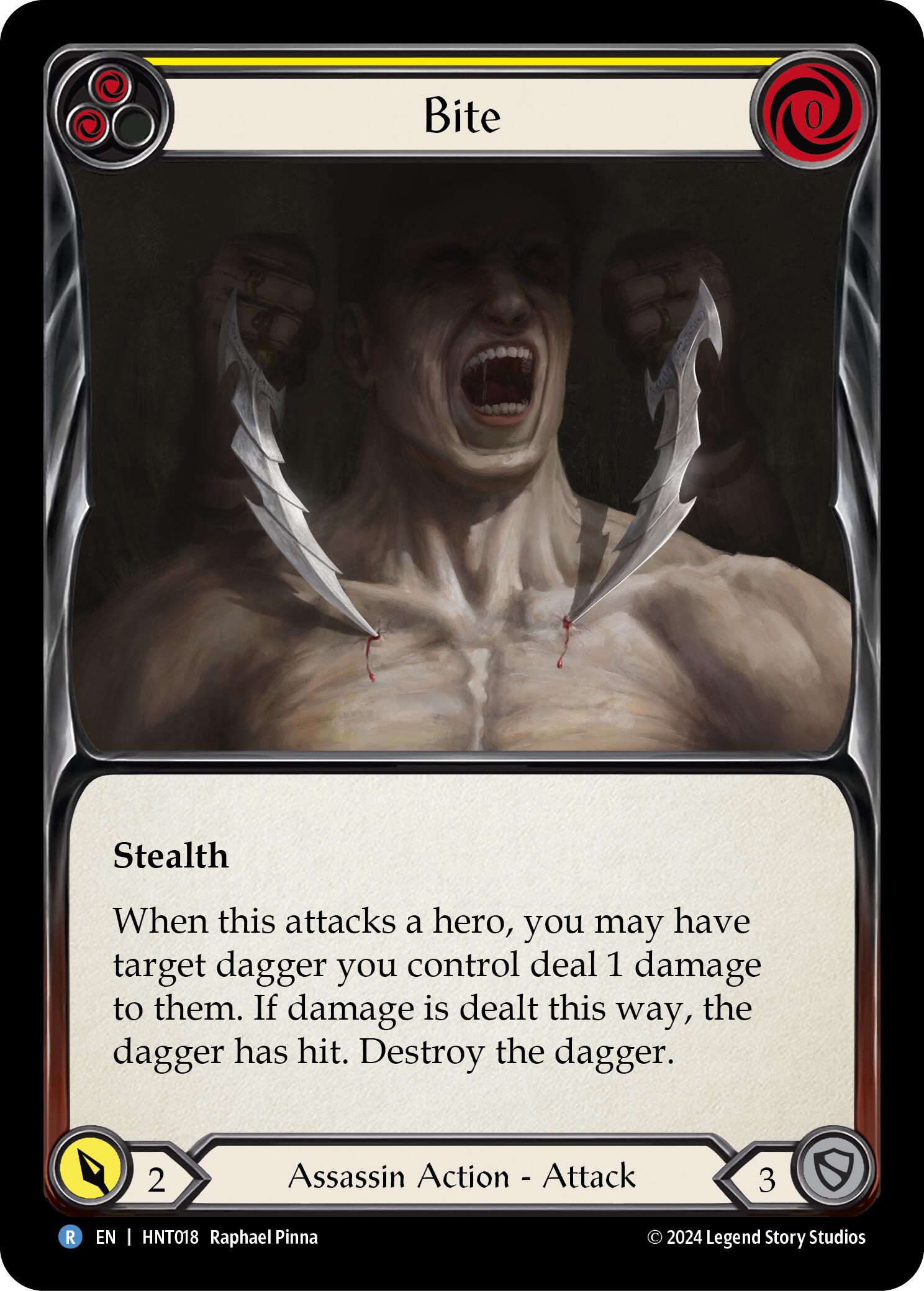 Bite (Yellow) [HNT018] (The Hunted)  Rainbow Foil | Boutique FDB TCG
