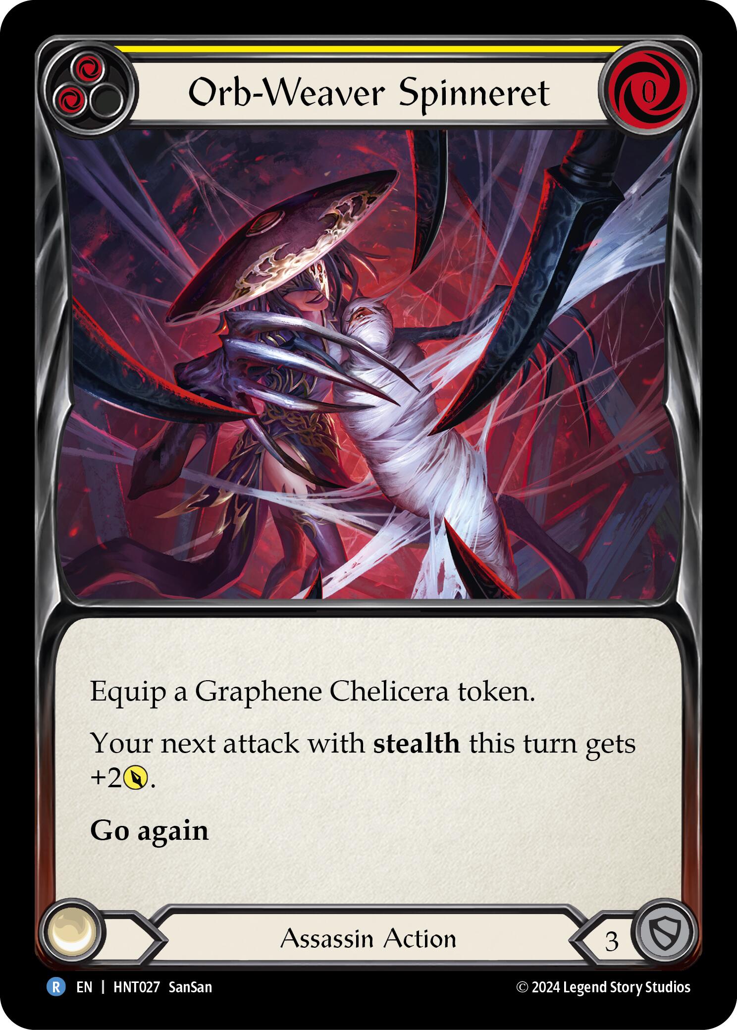 Orb-Weaver Spinneret (Yellow) [HNT027] (The Hunted)  Rainbow Foil | Boutique FDB TCG