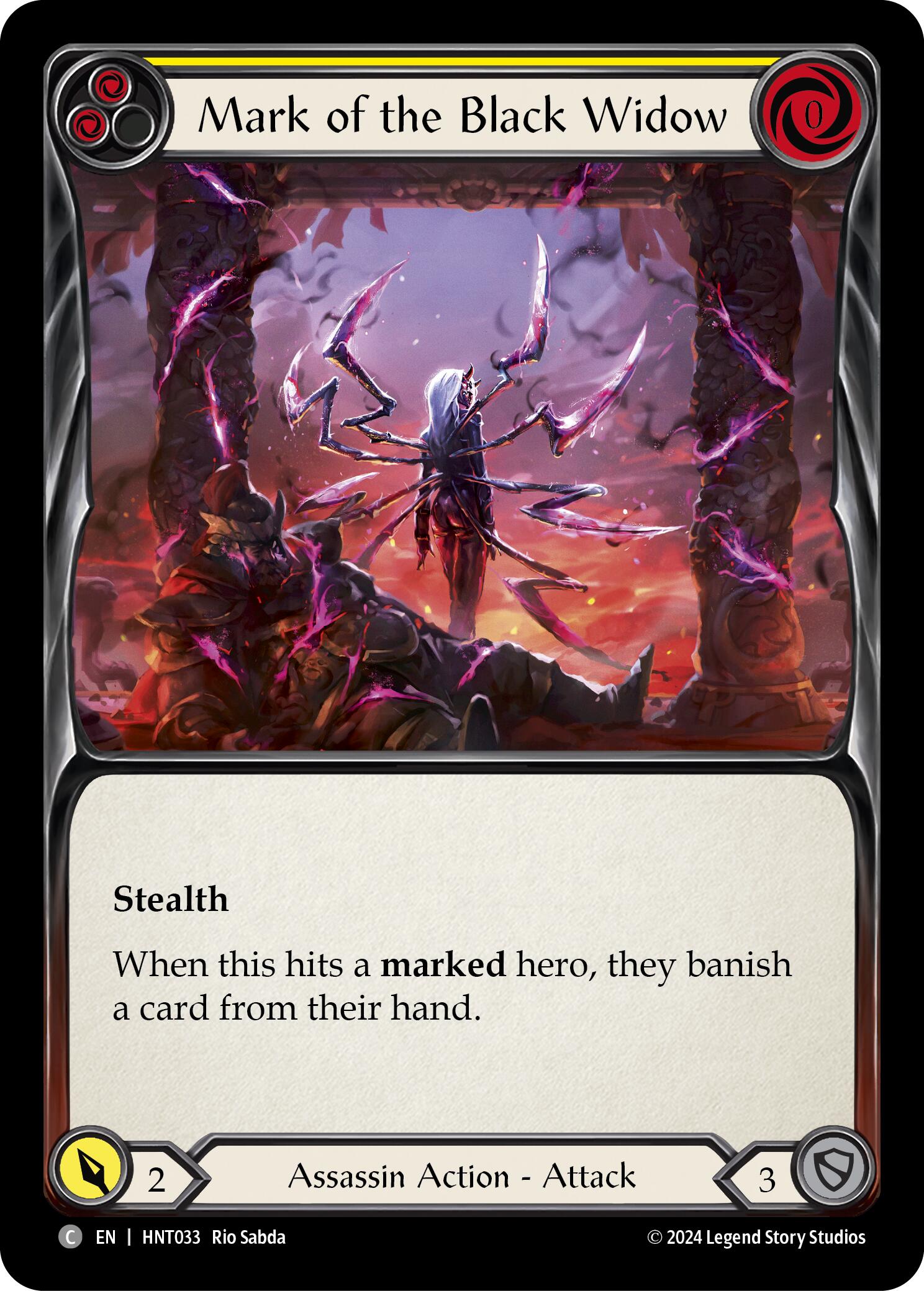 Mark of the Black Widow (Yellow) [HNT033] (The Hunted)  Rainbow Foil | Boutique FDB TCG