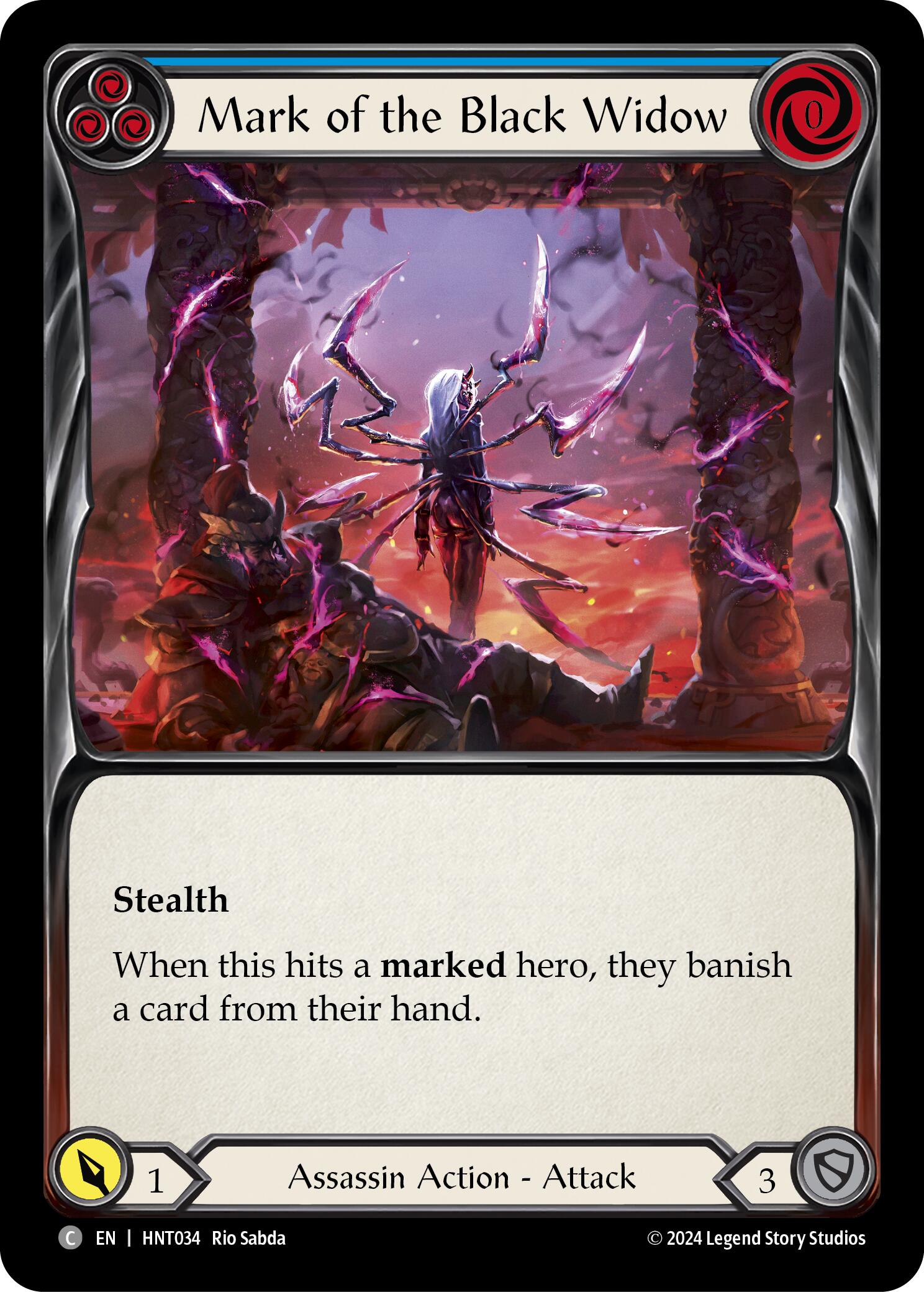 Mark of the Black Widow (Blue) [HNT034] (The Hunted) | Boutique FDB TCG