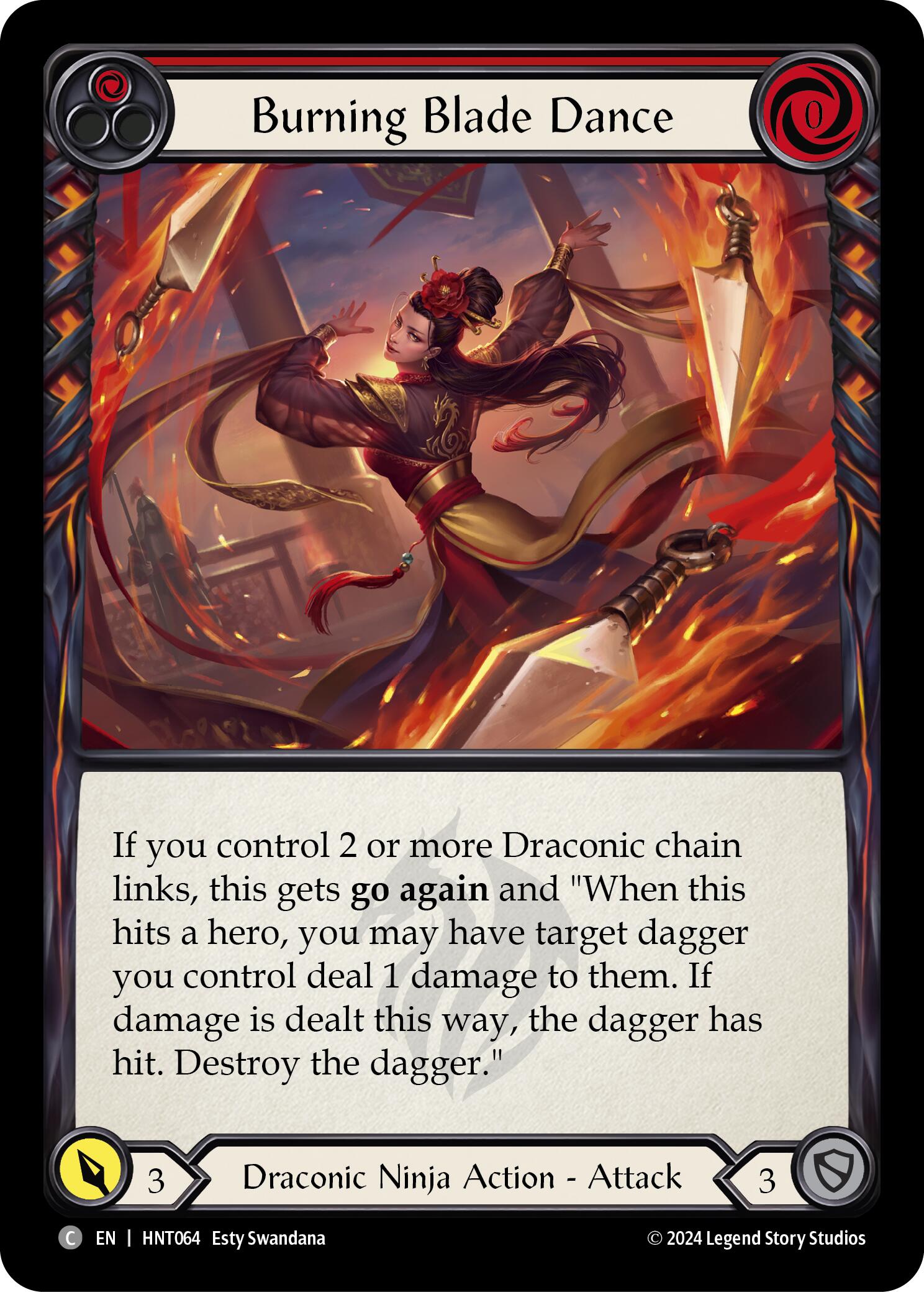 Burning Blade Dance (Red) [HNT064] (The Hunted) | Boutique FDB TCG