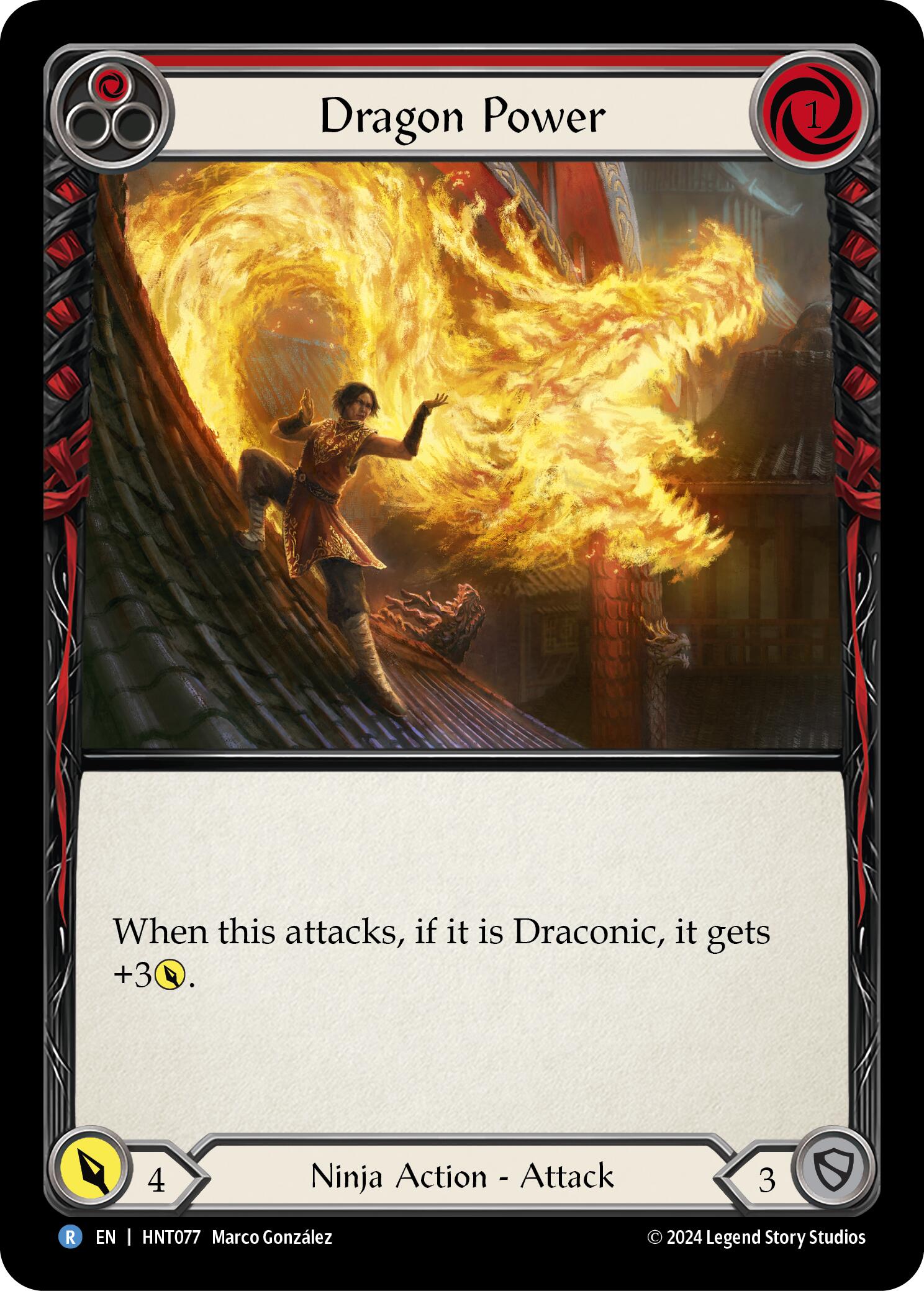 Dragon Power (Red) [HNT077] (The Hunted)  Rainbow Foil | Boutique FDB TCG