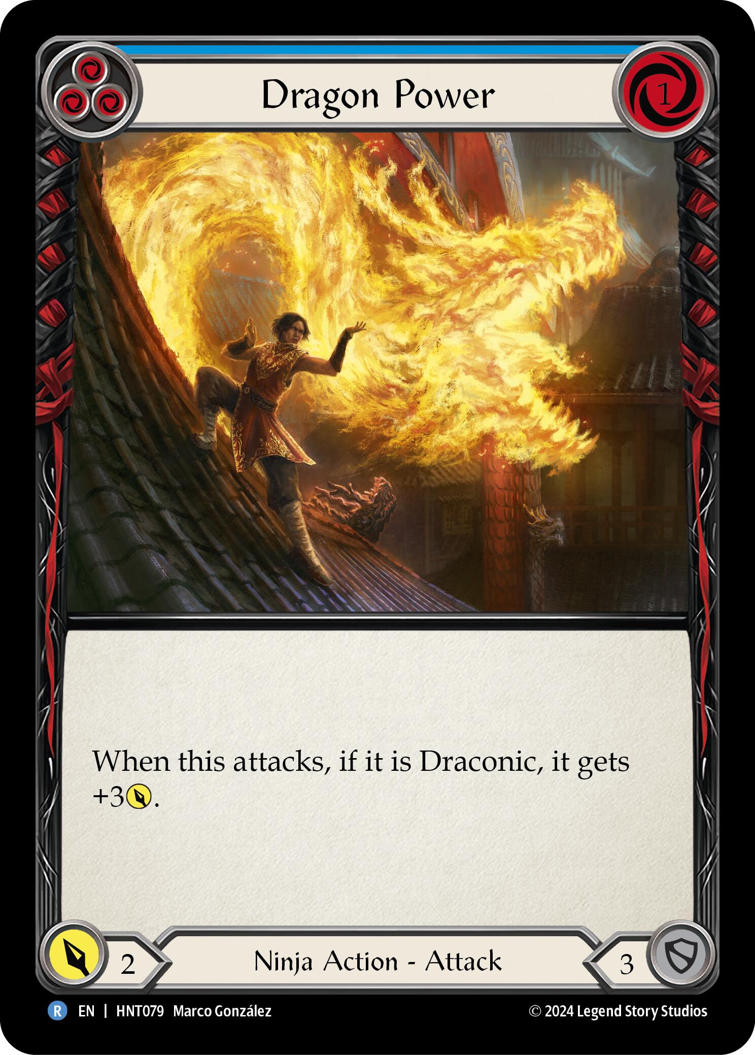 Dragon Power (Blue) [HNT079] (The Hunted)  Rainbow Foil | Boutique FDB TCG