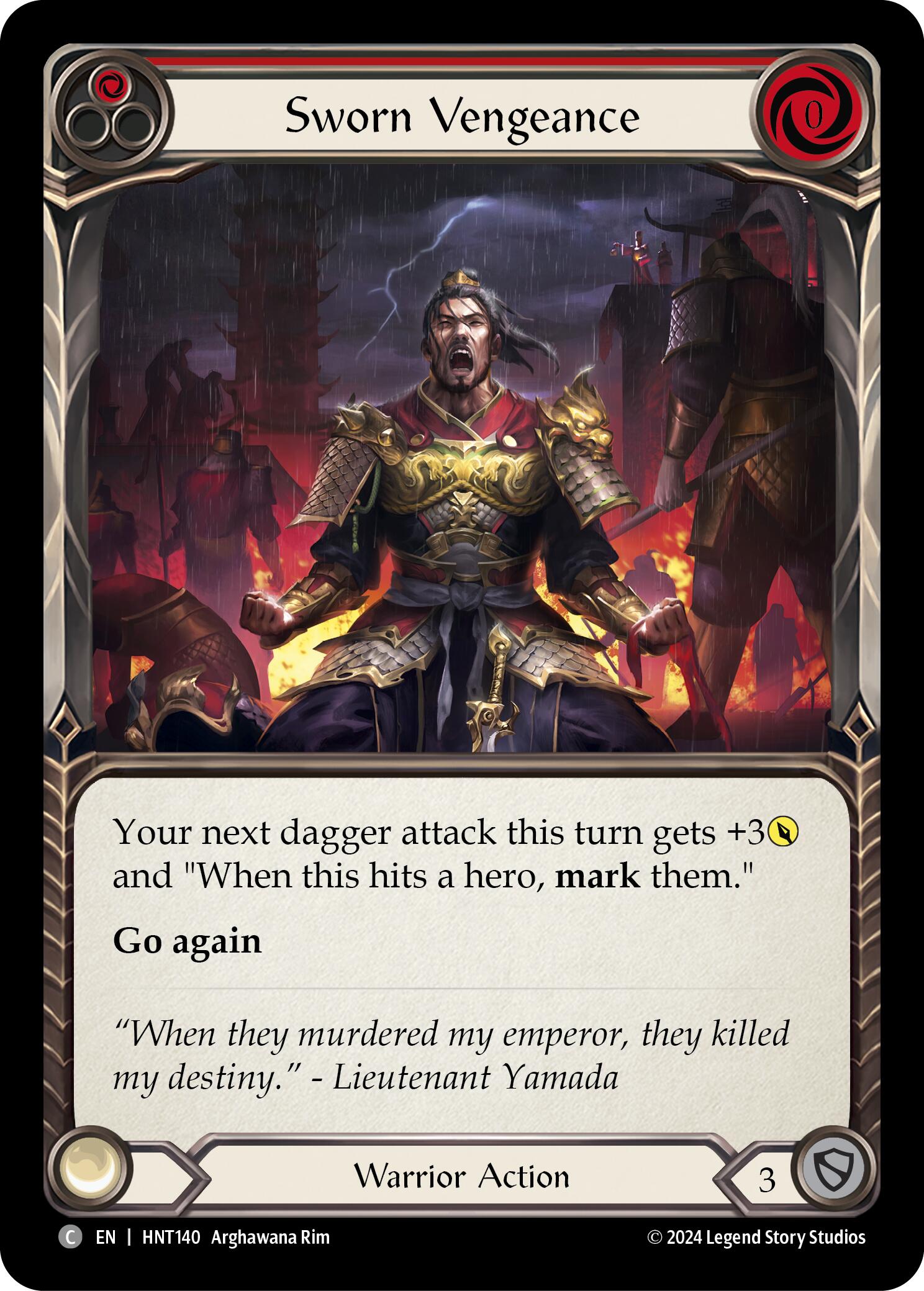 Sworn Vengeance (Red) [HNT140] (The Hunted) | Boutique FDB TCG
