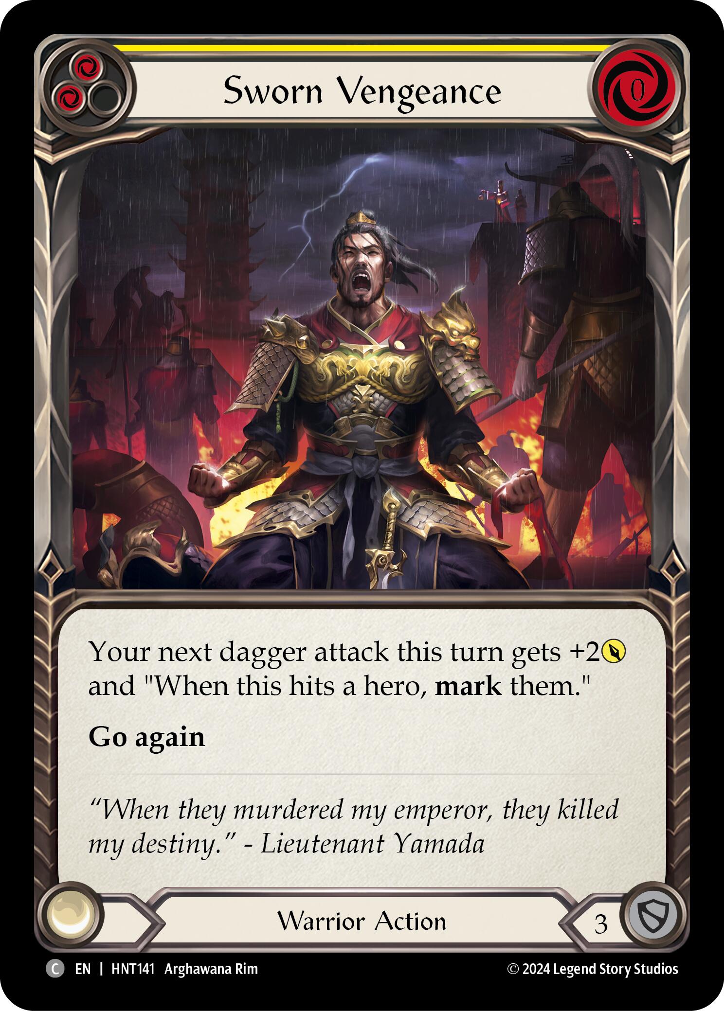 Sworn Vengeance (Yellow) [HNT141] (The Hunted) | Boutique FDB TCG