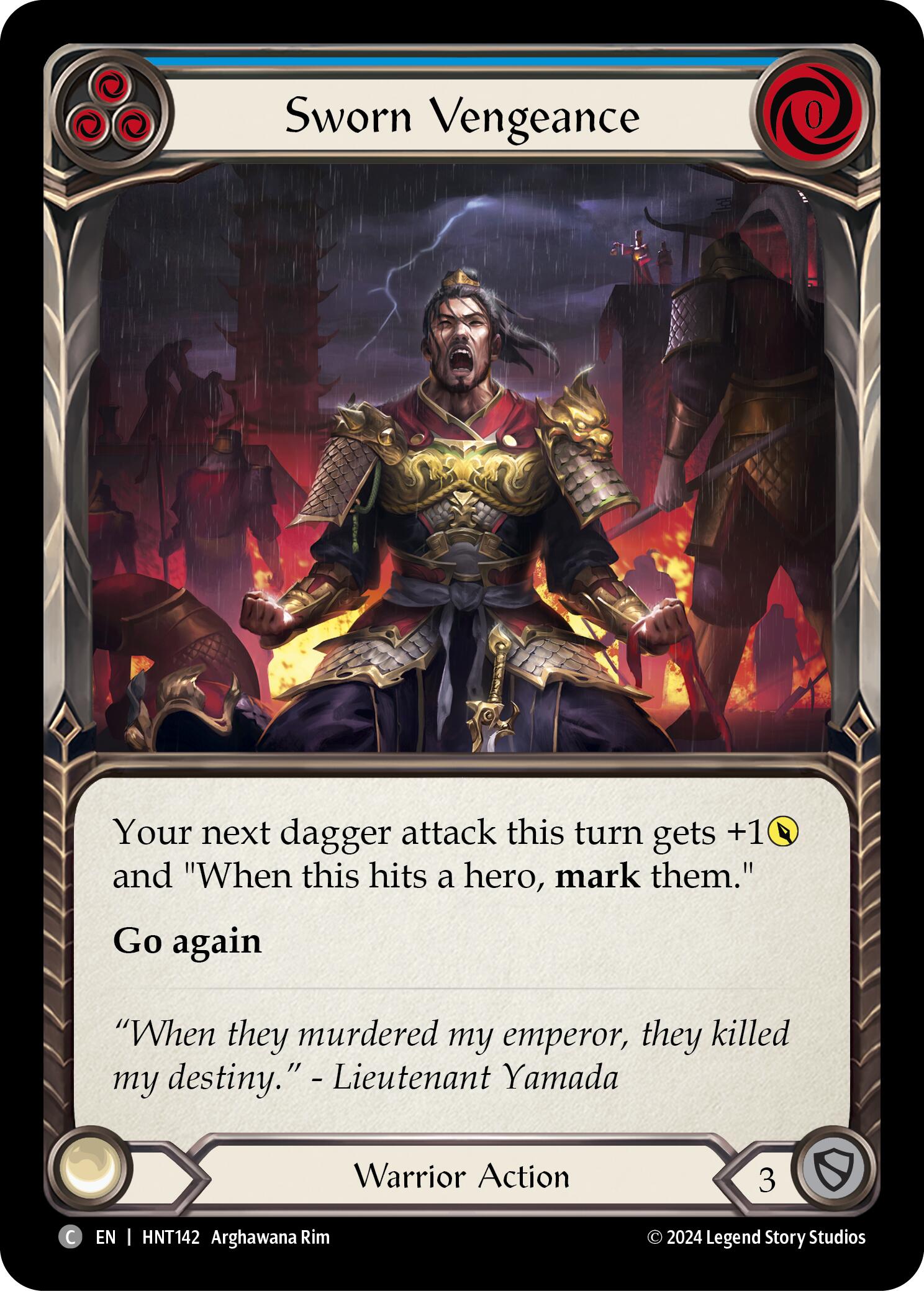 Sworn Vengeance (Blue) [HNT142] (The Hunted) | Boutique FDB TCG