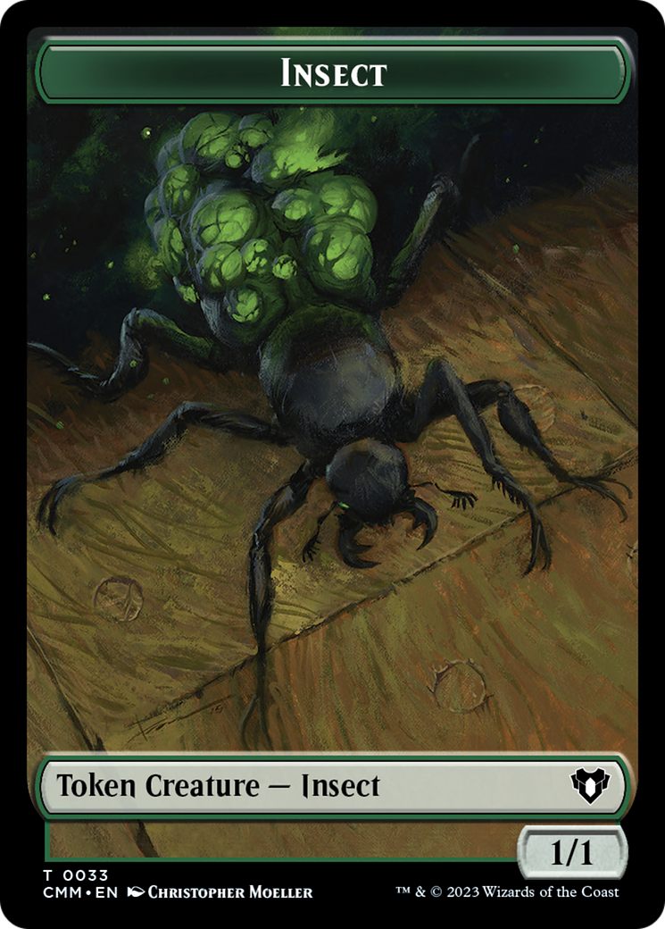 Spirit (0010) // Insect Double-Sided Token [Commander Masters Tokens] | Boutique FDB TCG