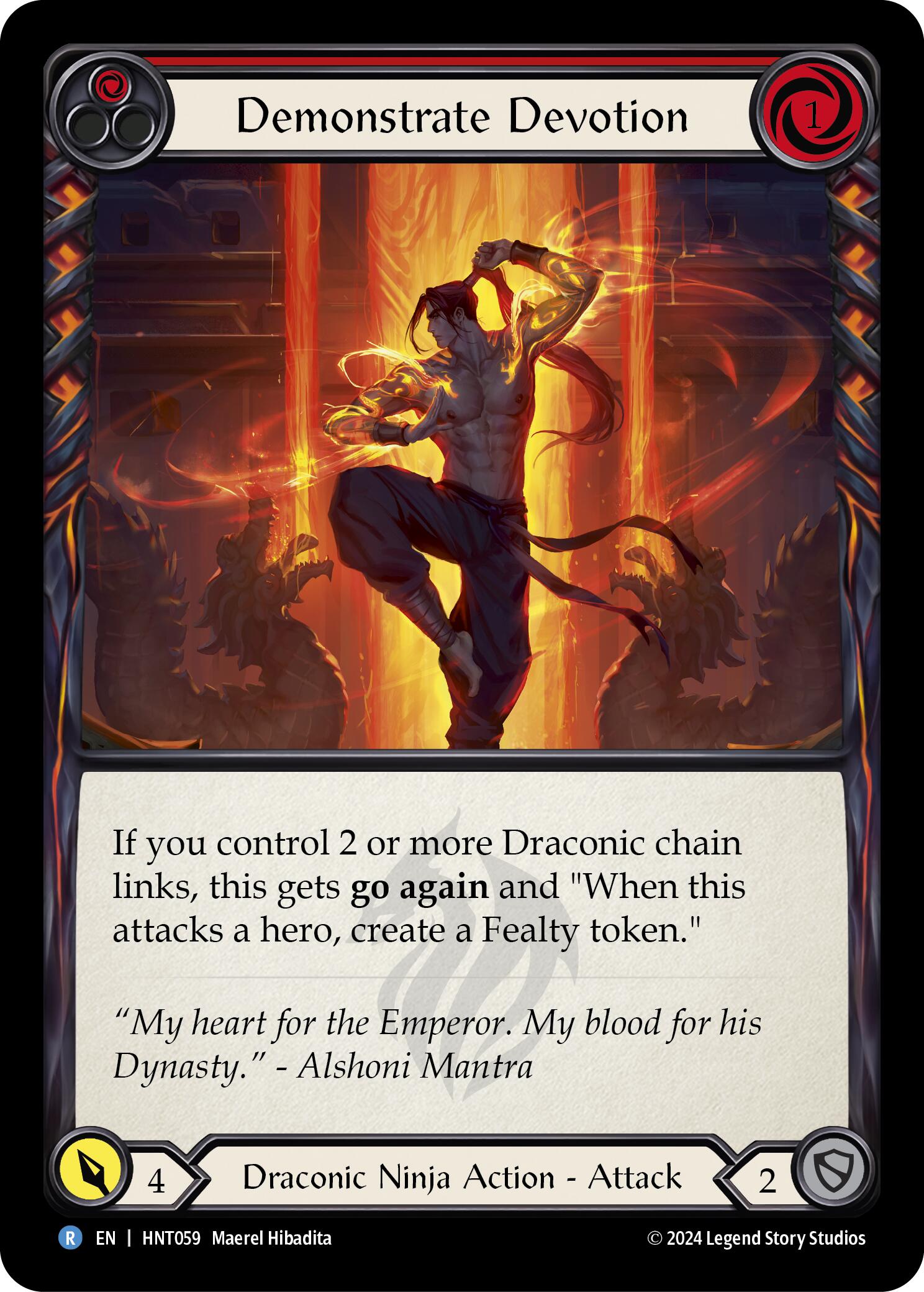 Demonstrate Devotion (Red) [HNT059] (The Hunted)  Rainbow Foil | Boutique FDB TCG