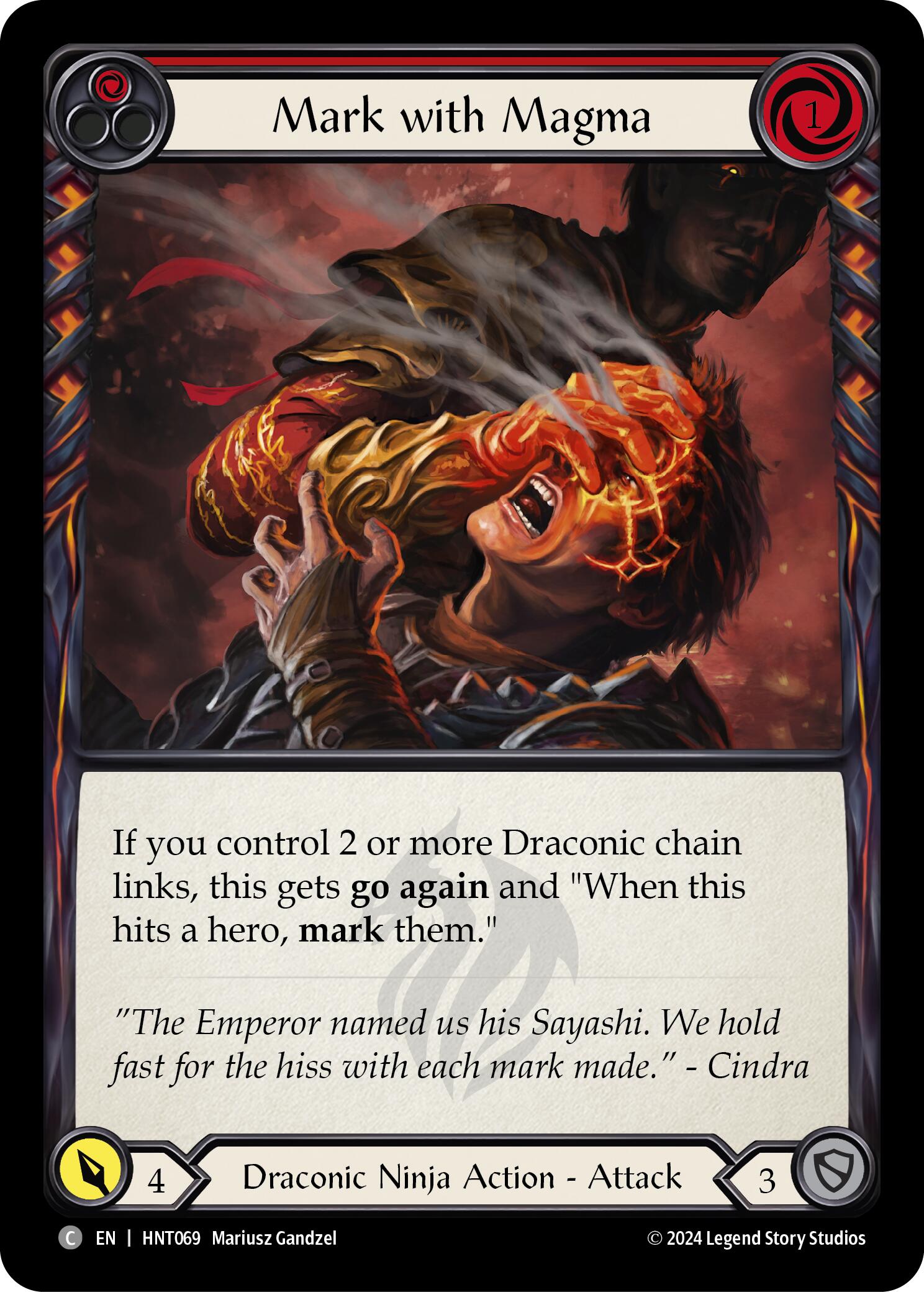 Mark with Magma (Red) [HNT069] (The Hunted) | Boutique FDB TCG