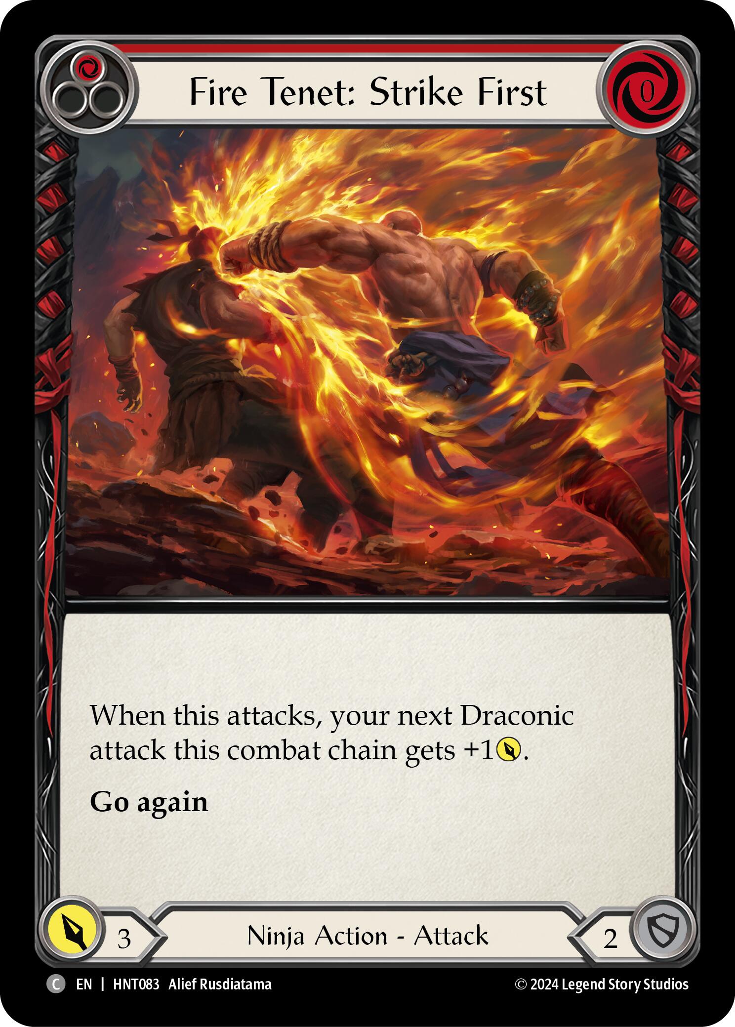 Fire Tenet: Strike First (Red) [HNT083] (The Hunted) | Boutique FDB TCG