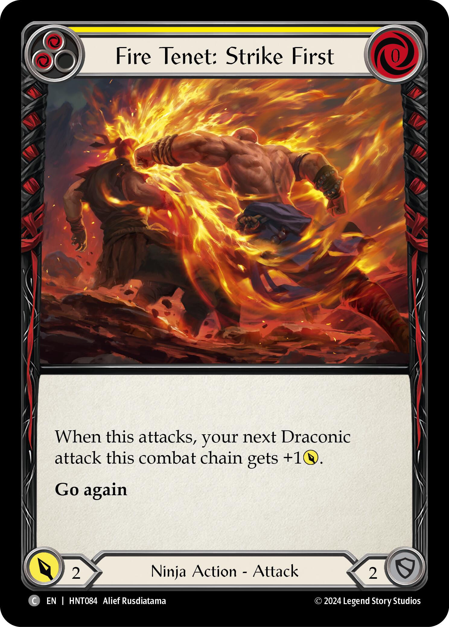Fire Tenet: Strike First (Yellow) [HNT084] (The Hunted) | Boutique FDB TCG