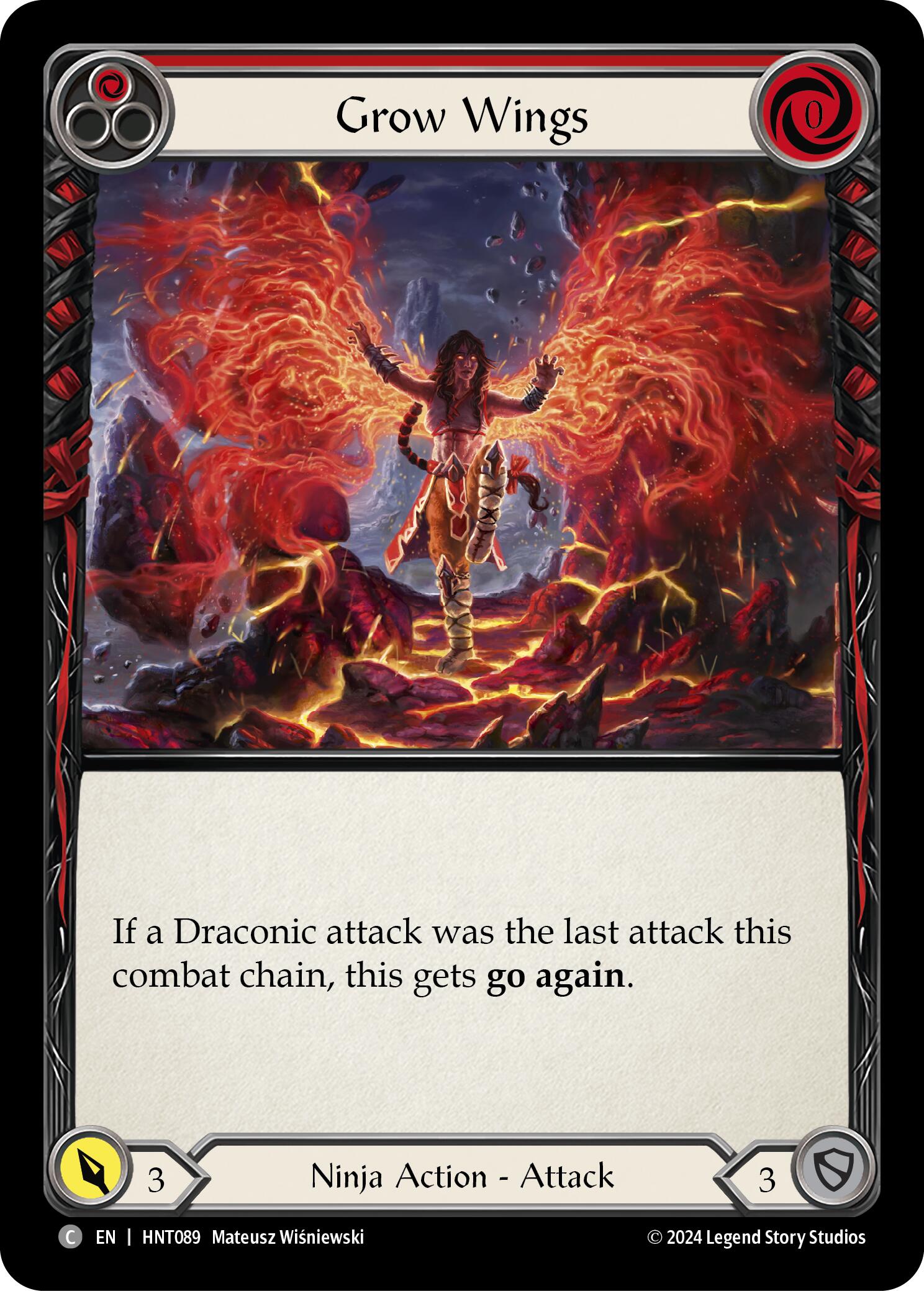 Grow Wings (Red) [HNT089] (The Hunted)  Rainbow Foil | Boutique FDB TCG