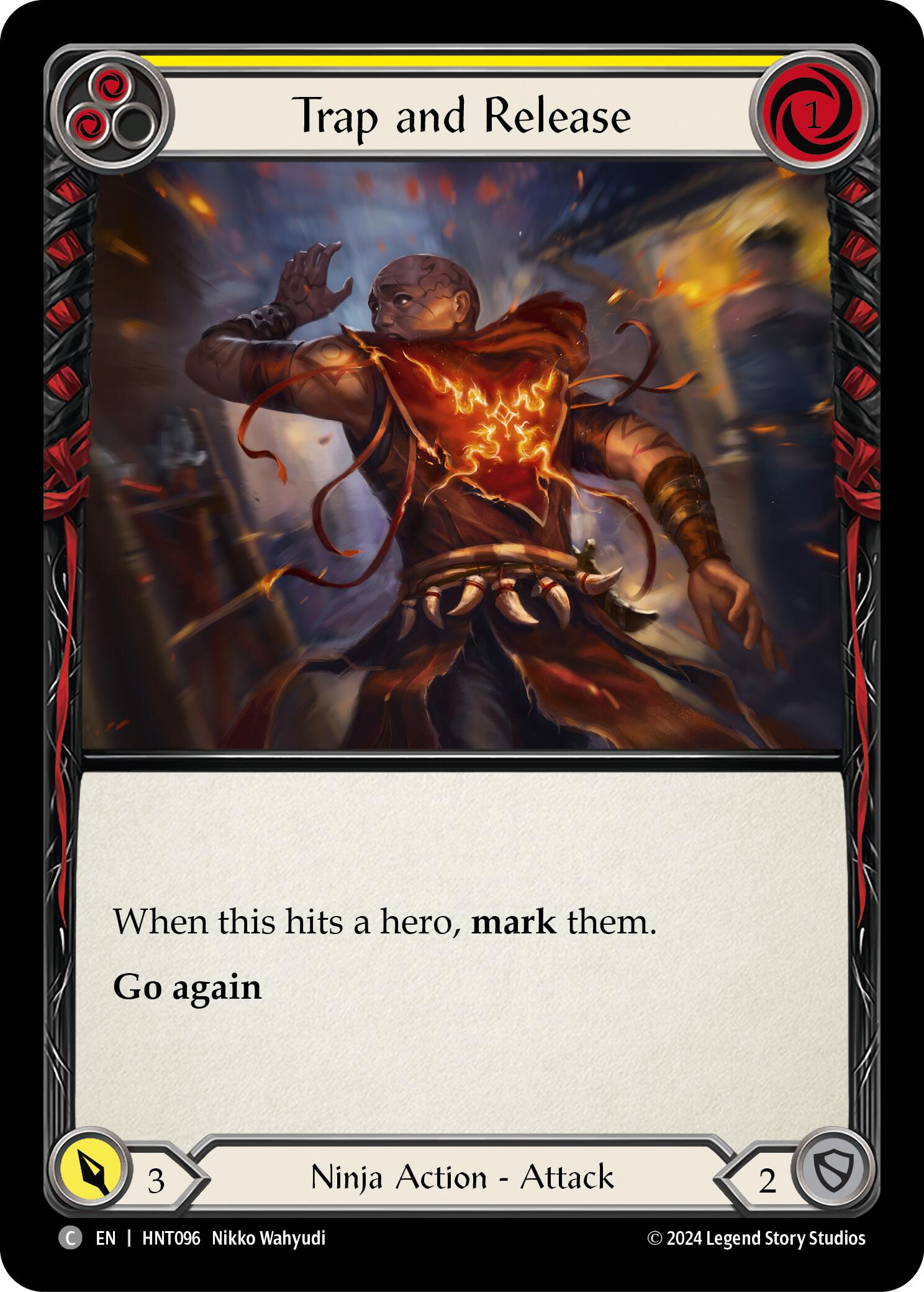Trap and Release (Yellow) [HNT096] (The Hunted)  Rainbow Foil | Boutique FDB TCG