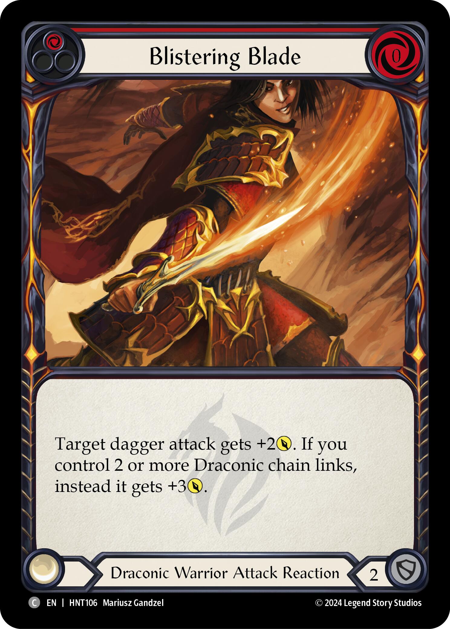 Blistering Blade (Red) [HNT106] (The Hunted)  Rainbow Foil | Boutique FDB TCG