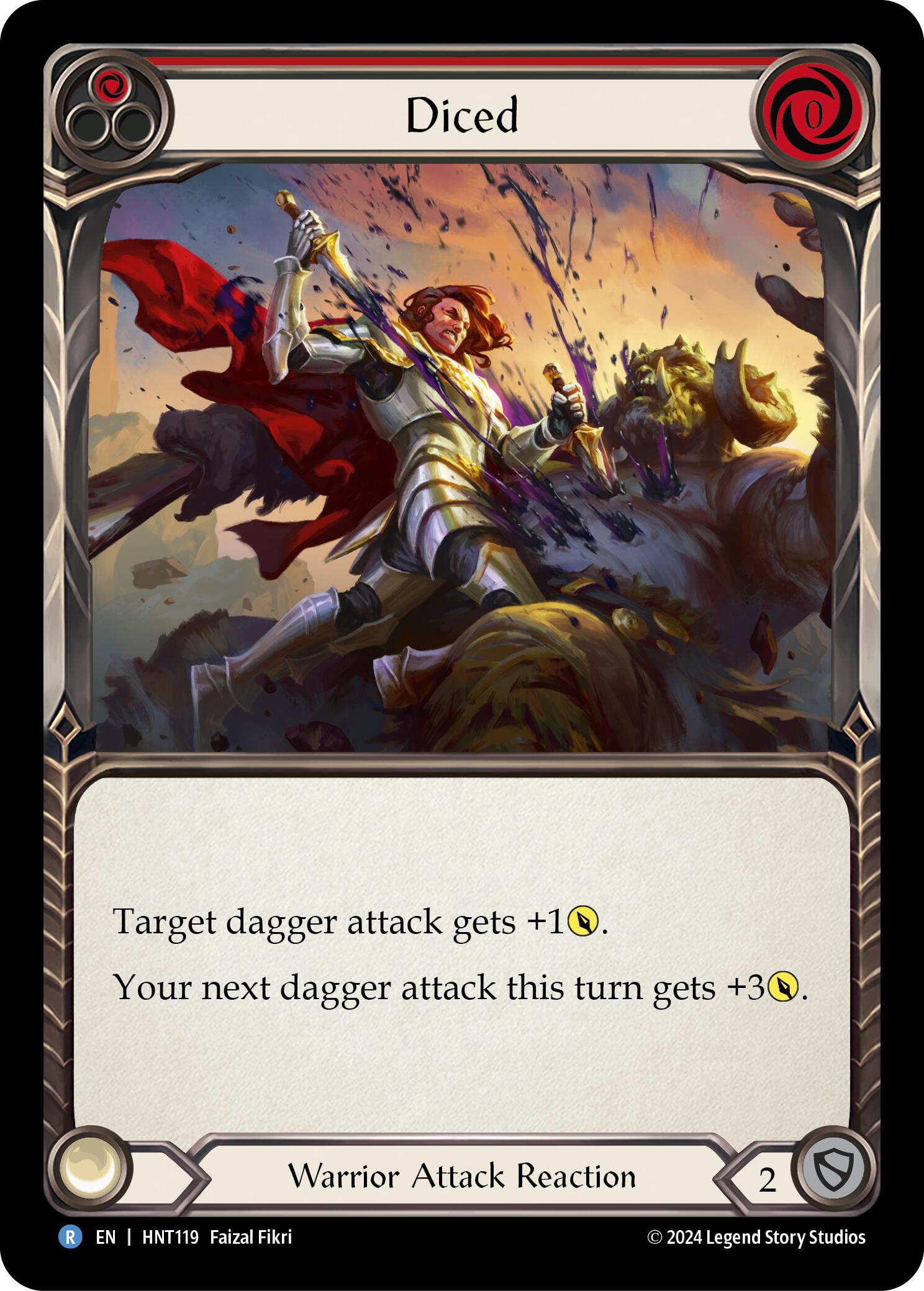 Diced (Red) [HNT119] (The Hunted)  Rainbow Foil | Boutique FDB TCG