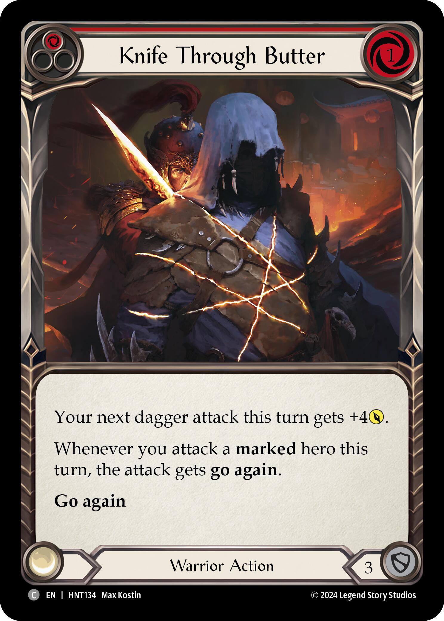 Knife through Butter (Red) [HNT134] (The Hunted) | Boutique FDB TCG