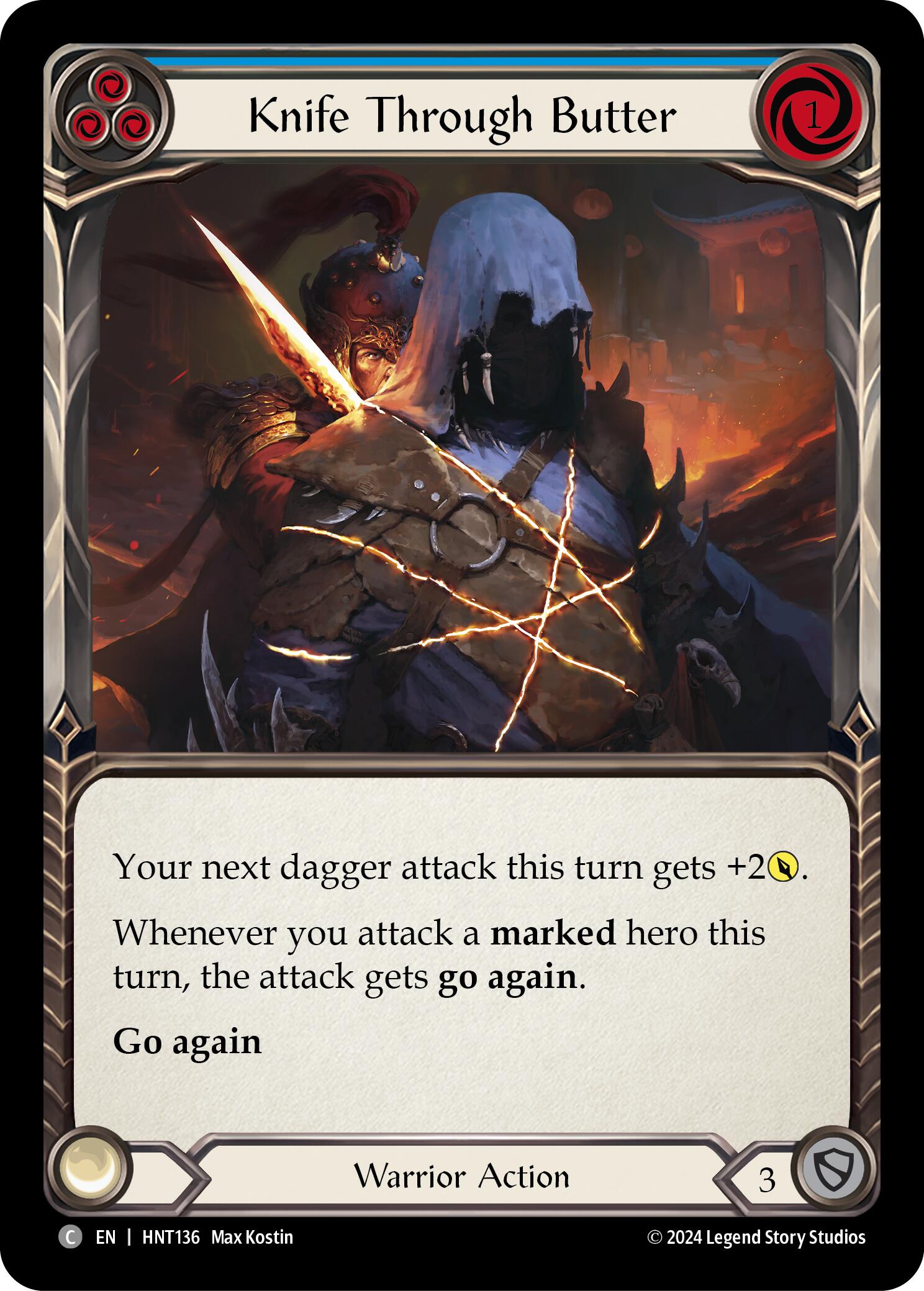 Knife through Butter (Blue) [HNT136] (The Hunted)  Rainbow Foil | Boutique FDB TCG