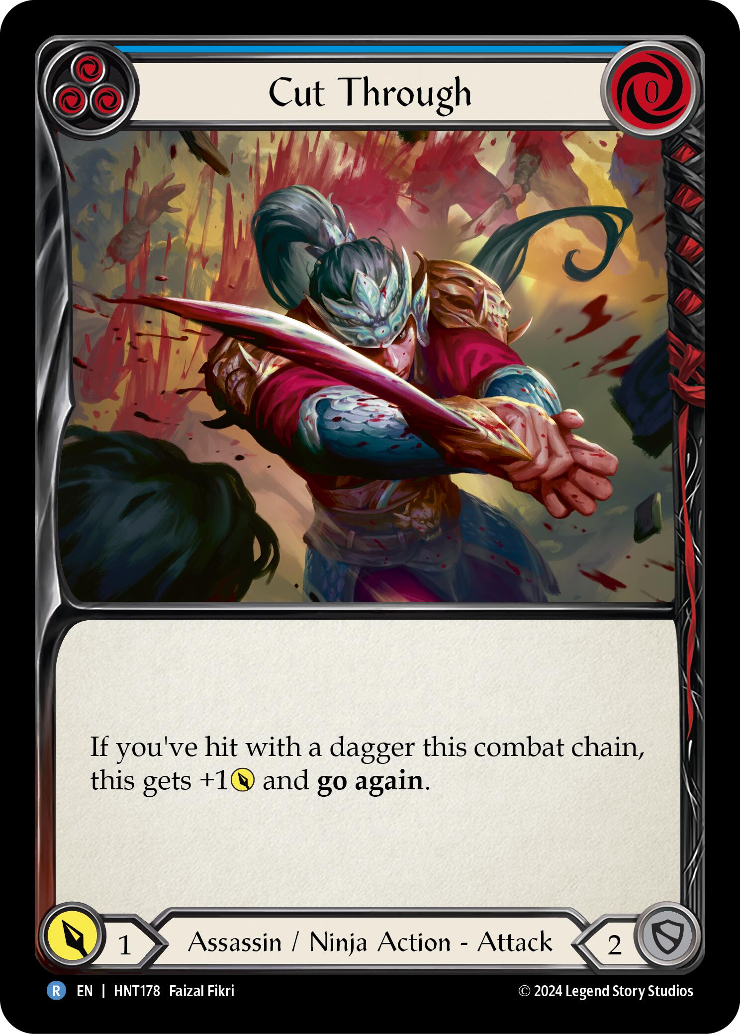 Cut Through (Blue) [HNT178] (The Hunted)  Rainbow Foil | Boutique FDB TCG