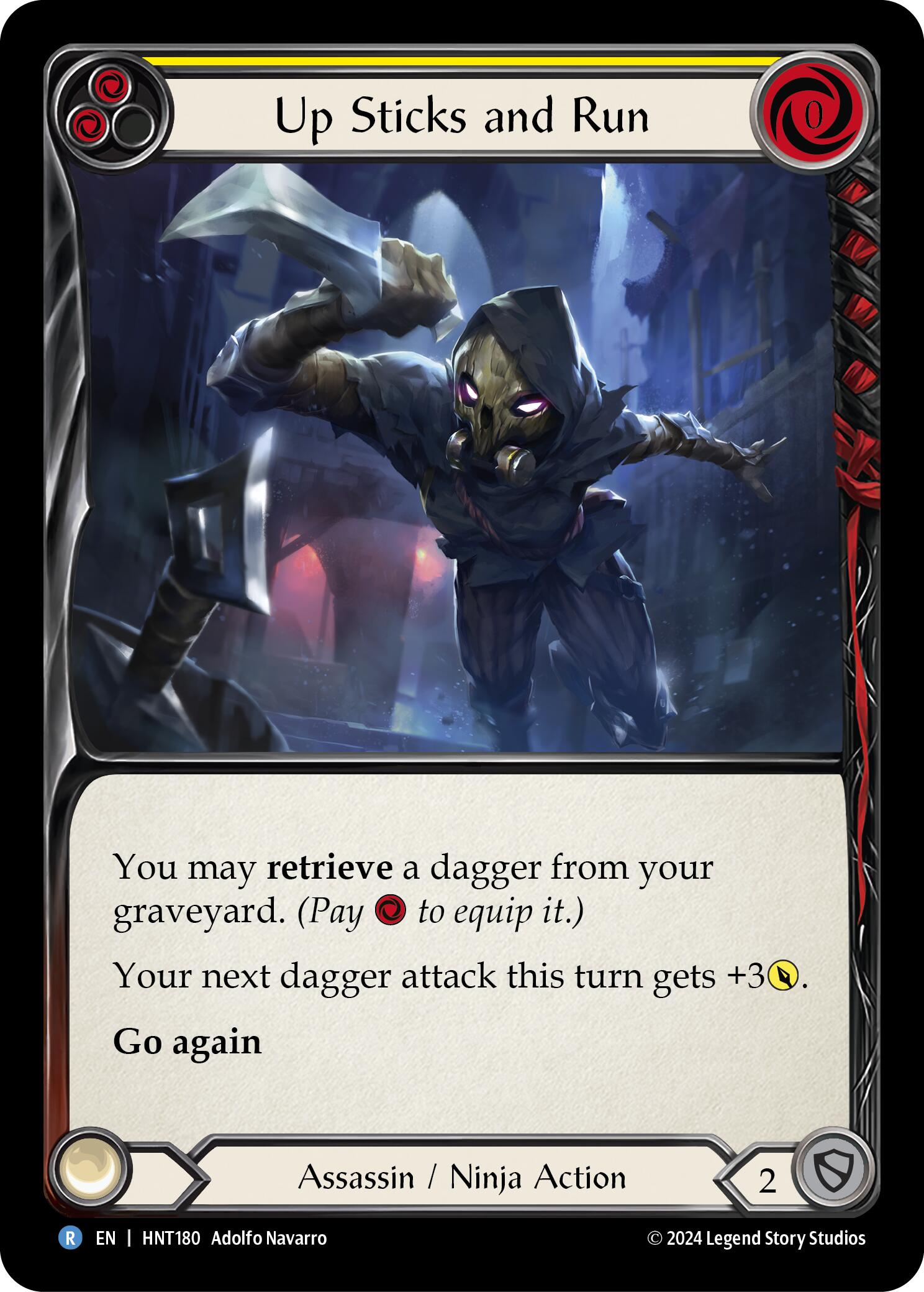 Up Sticks and Run (Yellow) [HNT180] (The Hunted) | Boutique FDB TCG