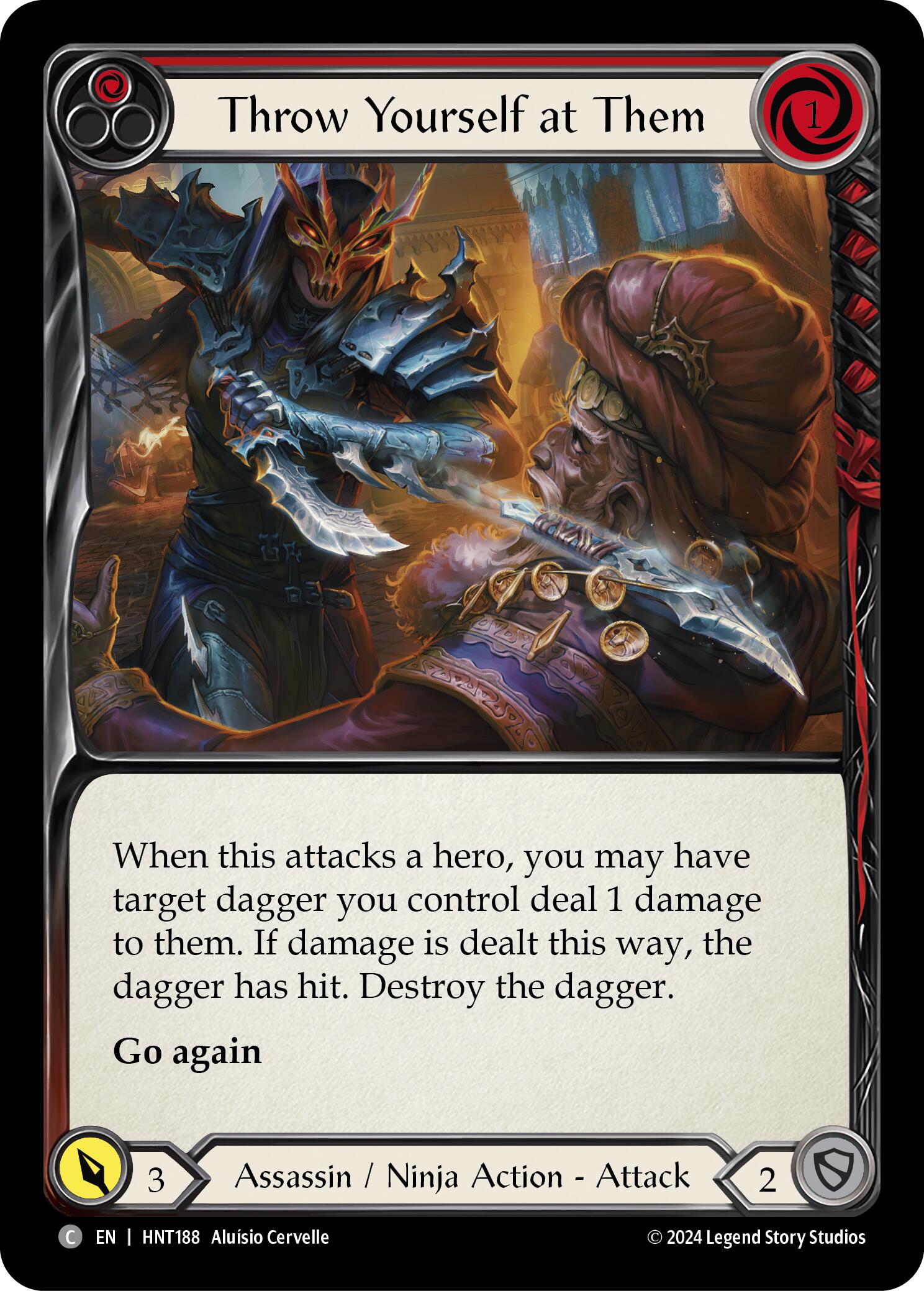 Throw Yourself at Them (Red) [HNT188] (The Hunted) | Boutique FDB TCG