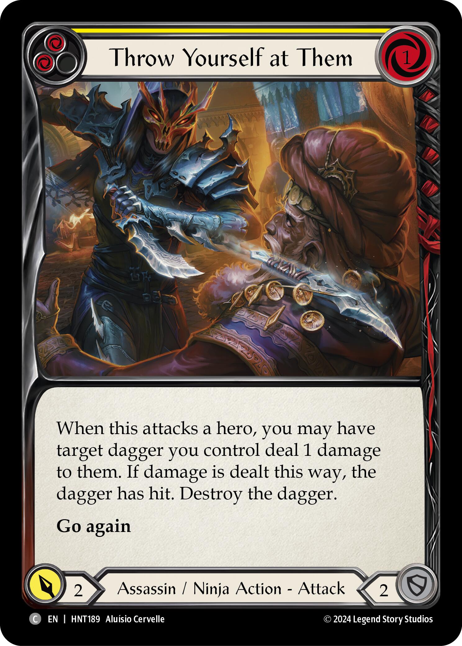 Throw Yourself at Them (Yellow) [HNT189] (The Hunted) | Boutique FDB TCG