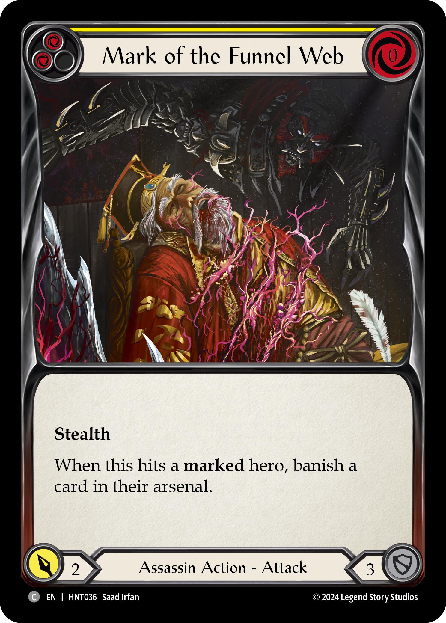 Mark of the Funnel Web (Yellow) [HNT036] (The Hunted) | Boutique FDB TCG