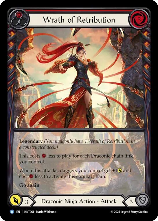 Wrath of Retribution (Red) (Extended Art) [HNT061] (The Hunted)  Rainbow Foil | Boutique FDB TCG