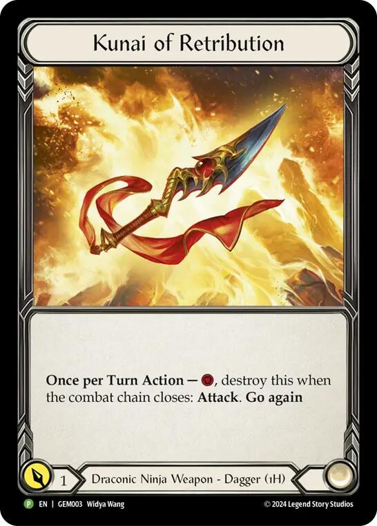 Kunai of Retribution [GEM003] (GEM Pack 1)  Cold Foil | Boutique FDB TCG