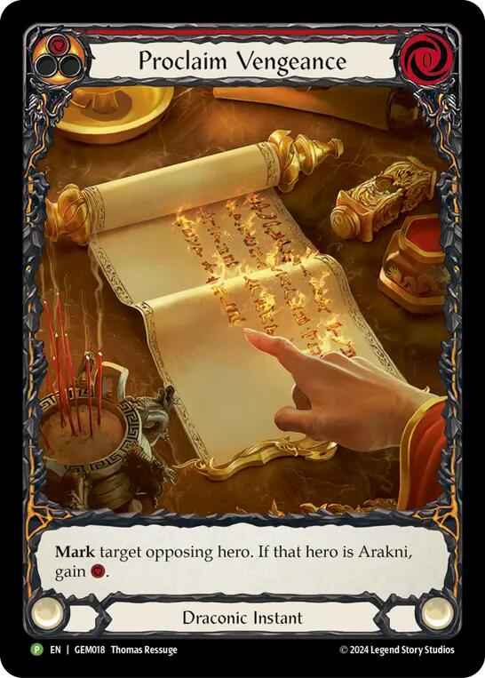 Proclaim Vengeance [GEM018] (GEM Pack 1)  Rainbow Foil | Boutique FDB TCG