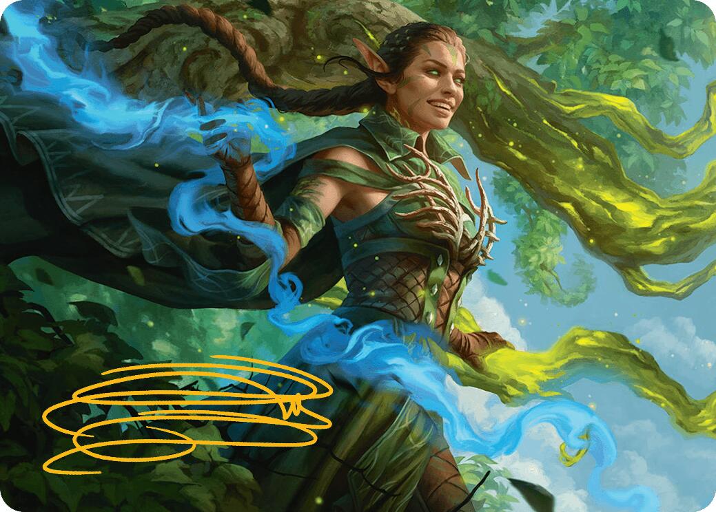 Nissa, Worldsoul Speaker Art Card (Gold-Stamped Signature) [Aetherdrift Art Series] | Boutique FDB TCG