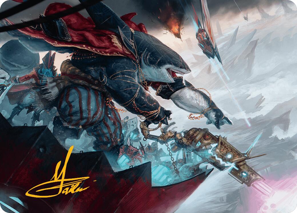 Captain Howler, Sea Scourge Art Card (16/54) (Gold-Stamped Signature) [Aetherdrift Art Series] | Boutique FDB TCG