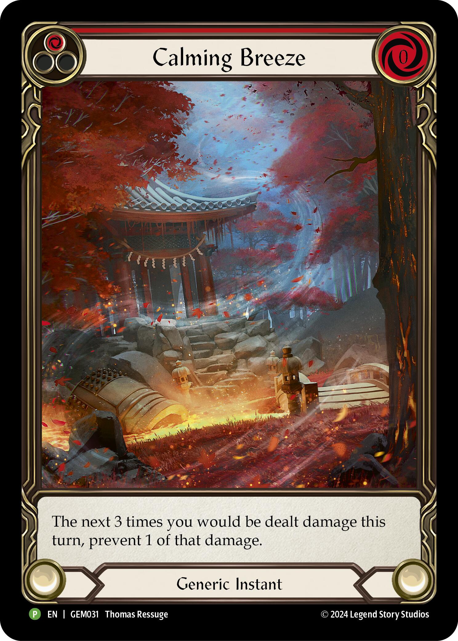 Calming Breeze (Red) [GEM031] (GEM Pack 1) | Boutique FDB TCG