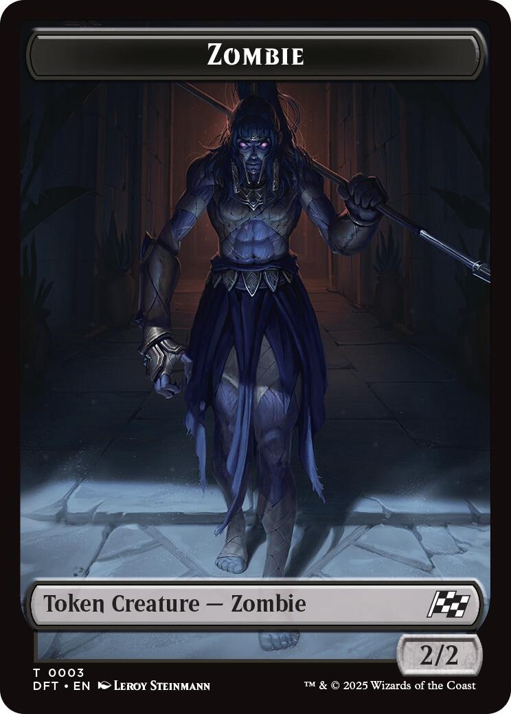 Zombie Warrior // Zombie (0003) Double-Sided Token [Aetherdrift Tokens] | Boutique FDB TCG